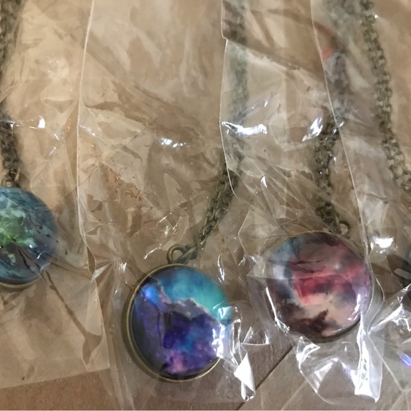 Galaxy Cosmic Double-sided Men's Pendant Necklace, set of 8 - Picture 5 of 13